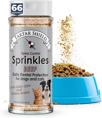 Tartar Shield® Gránulos dentales | Aditivo para alimentos para perros y gatos | Combate la placa sarro y el mal aliento limpia dientes y encías |