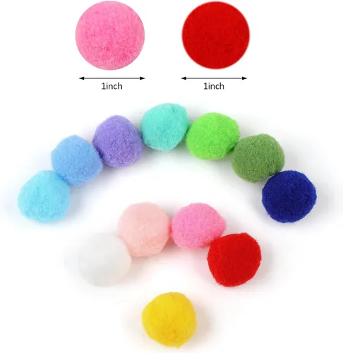 Miniatura 2 de Phinus 200 pompones de 1 pulgada para manualidades, pompones suaves y esponjosos, para decoración de manualidades y manualidades
