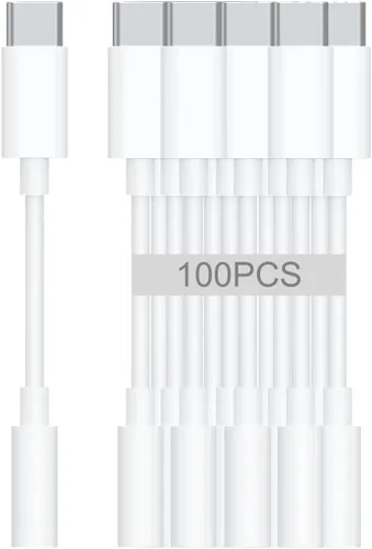 Miniatura 14 de Adaptador de auriculares de audio USB-C a 0.138 in – Paquete de 2 dongle de alta resolución con micrófono y control de volumen – Cable tejido tipo C
