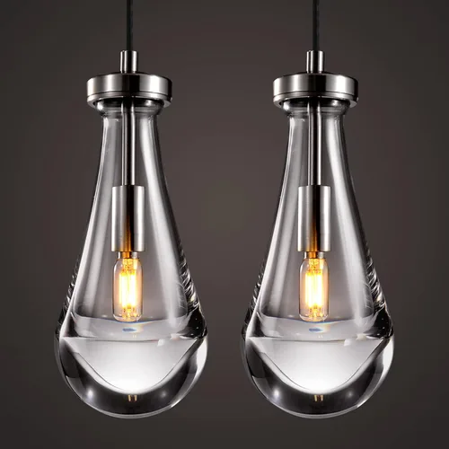 Miniatura 13 de Luces Colgantes Modernas de Gota de Lluvia, Luces Colgantes para Isla de Cocina, Lámpara de Comedor con Barra de Latón, Candelabro de Gota de Lluvia