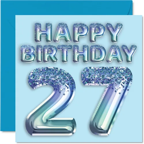 Miniatura 68 de Stuff4 Tarjeta de primer cumpleaños para niños, globo de fiesta con purpurina azul, tarjetas de feliz cumpleaños para niño de 1 año, nieto, hijo, 57