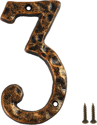 Miniatura 13 de Número de casa HILAZA 0 para exterior, número de dirección de casa de 5.5 pulgadas de hierro fundido, número de casa de metal número 0