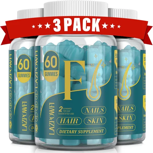 Miniatura 12 de Gomitas de biotina, vitaminas para la piel y las uñas para hombres y mujeres, vitamina B7 vegana, apoya el crecimiento del cabello y uñas más