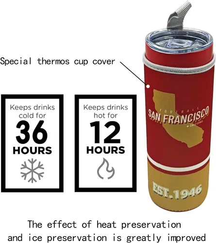 Miniatura 2 de Vaso de 20 onzas para automóvil, recto, delgado, con funda aislante para taza, asa portátil, taza de café de viaje deportiva, de acero inoxidable