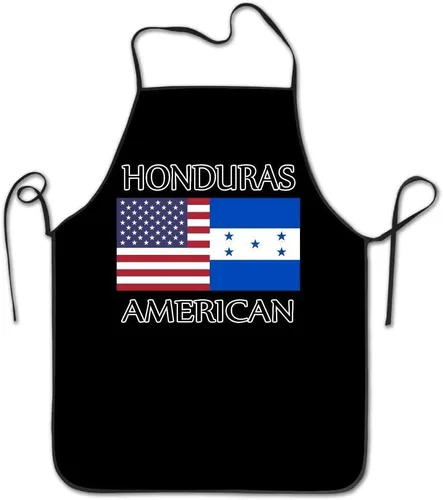 Masterhand Delantales para hombre, bandera de Honduras, bandera estadounidense, para mujeres, hombres, delantal de cocina, delantal de chef con