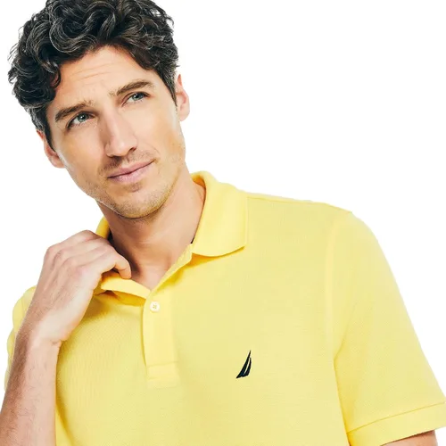 Miniatura 46 de Nautica playera polo clásica de mangas cortas, color sólido, para hombre
