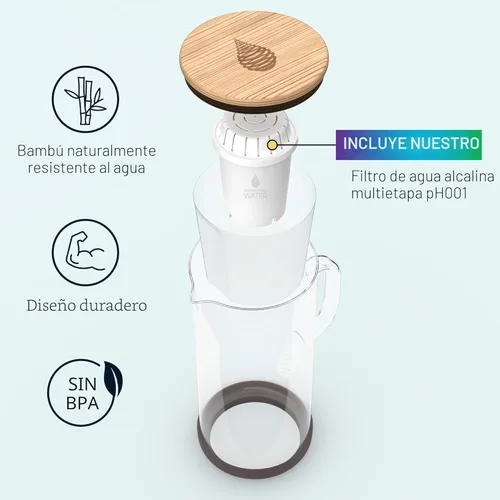 Miniatura 4 de Invigorated Water Jarra de agua alcalina de vidrio pH Restore – Jarra de filtro de agua de larga duración con sistema de filtración de varias