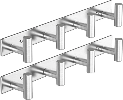 Miniatura 17 de VAEHOLD Ganchos de Pared para Abrigos Montados en Pared, Perchero con 6 Ganchos Dobles para Colgar Toalla Sombrero Abrigo Bata Bolsa Llave para Baño