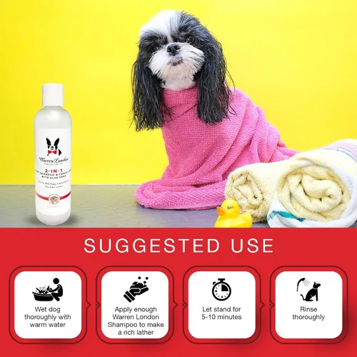 Miniatura 7 de Warren London Champú y acondicionador 2 en 1 para cachorros, 8 onzas, aroma a polvo para bebé sin lágrimas, fórmula hidratante de aloe y manteca