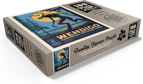 Miniatura 3 de MyPuzzle Legends of The National Parks: Voyageurs' The Wendigo, póster vintage, rompecabezas premium de 100 piezas para adultos