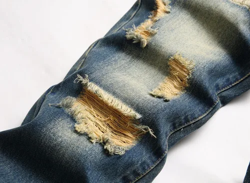 Miniatura 4 de AITITIA - Jeans rasgados de ajuste estándar para hombre