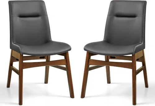 Miniatura 35 de SyMax Juego de 6 sillas de comedor de piel sintética con borde cosido, modernas sillas laterales de cocina de alta gama para dormitorio, sala