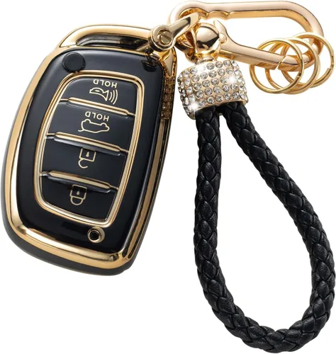 Miniatura 14 de Gematay Funda protectora para llavero VW Volkswagen con cordón para llavero, compatible con VW Jetta Golf Polo MK7 Passat Beetle Smart Key Case