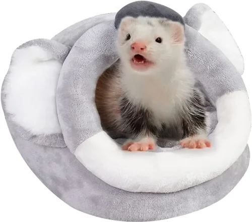 Miniatura 13 de LEFTSTARER Cama y Escondite para Conejo y Rata para Hurón, Erizo, Dormir y Ocultarse, Accesorios de Jaula de Juguetes para Pequeños Animales