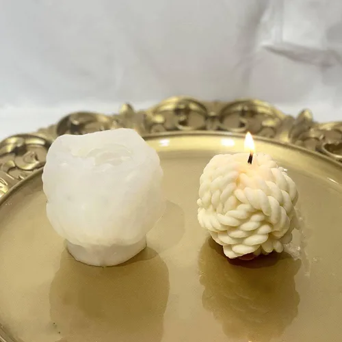 Miniatura 17 de Moldes de vela de hilo de silicona 3D para hacer velas, bricolaje, suéter, tipo piedra, molde de silicona, para hornear, hacer resina de cera