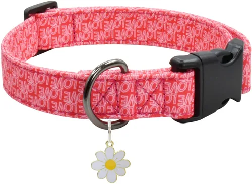Miniatura 21 de Collar de perro con patrones de flores con accesorios, collares para perros de algodón suave para perros pequeños, medianos y grandes, hembras
