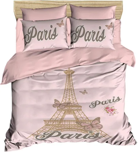 Miniatura 2 de París - Juego de ropa de cama con temática de la Torre Eiffel, juego de funda de edredón 100% algodón, diseño especial exclusivo de lujo, juego