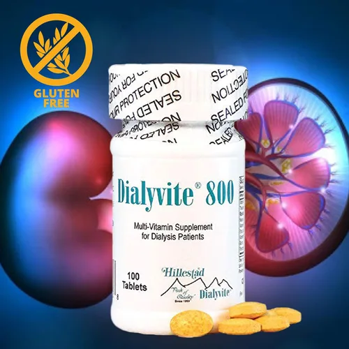 Miniatura 6 de Hillestad Labs Dialyvite 800 Suplemento multivitamínico para pacientes en diálisis, 100 tabletas, amarillo, original