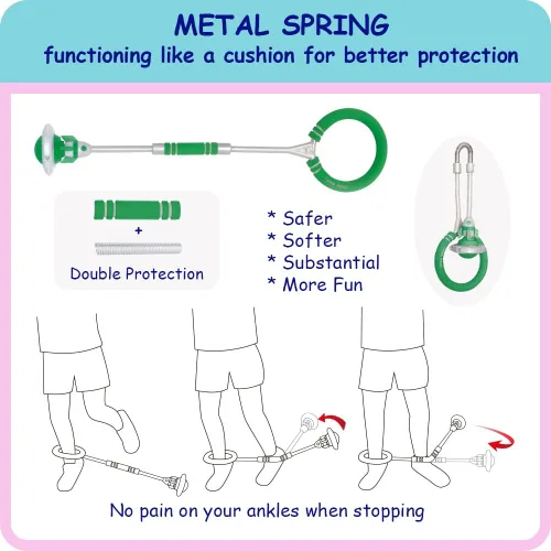 Miniatura 5 de Rocket Flashing LED Ankle Skip Fun Cool Jumping Gift for Ages 5 6 7 8 9 10+ Kids NO Battery Charging Needed Family Exercise Fitness Coordination