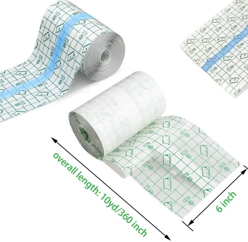 Miniatura 7 de Rollo de vendaje para cuidado posterior de tatuajes 6" x 10 yardas - Película transparente impermeable para curación inicial y reparación de la piel