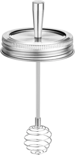 Tapa para tarro Mason con dispensador de miel, 1 tapa de enlatado de boca regular y anillo para frascos de bola o Kerr, tapa de agitadores de miel