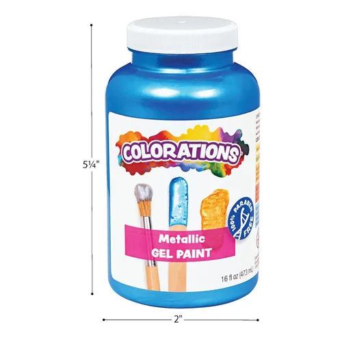 Miniatura 6 de Colorations Pinturas de Témpera en Gel Metálicas, 16 oz, 8 Colores, Pintura No Tóxica, Pintura para Manualidades, Pintura para Niños, Pintura