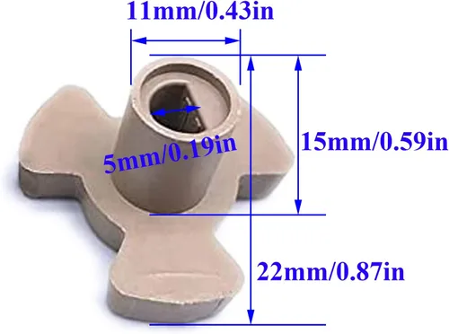 Miniatura 2 de 2 piezas de eje de microondas de 0.59 pulgadas, acoplador de placa giratoria de microondas, pequeño rodillo guía de rodillo de horno de microondas
