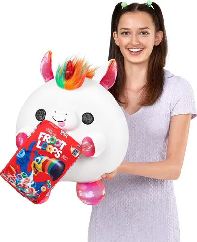 Miniatura 4 de ZURU Snackles (Froot Loops) - Peluche de unicornio de gran tamaño de 14 pulgadas por ZURU, felpa ultra suave, peluche coleccionable con marcas