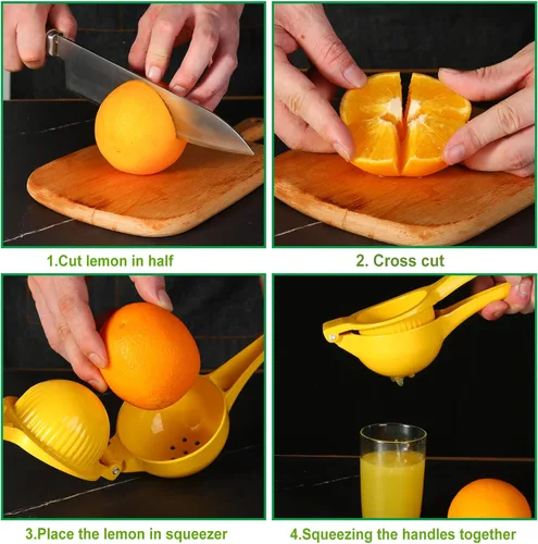 Miniatura 7 de TEZZ Exprimidor de cítricos extra grande, exprimidor de ayuda mental de alta calidad para limón, prensa manual de 3.5 pulgadas, exprimidor de jugo