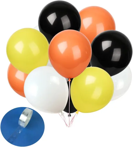 Miniatura 13 de TNWBA Paquete de 60 globos de látex de 12 pulgadas, color negro, amarillo, naranja, para cumpleaños, bodas, baby shower, decoración de fiesta