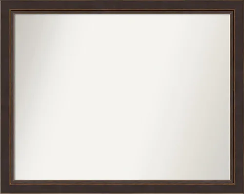 Miniatura 134 de Amanti Art Espejo de baño de bronce para sobre el fregadero, 24 x 24 pulgadas, espejo cuadrado de bronce Lara para tocador, marco de madera