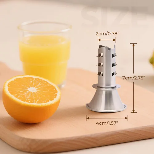 Miniatura 7 de Exprimidor de limón de acero inoxidable, exprimidor manual de cítricos, exprimidor de mano resistente con tapa de rosca para limones, limas