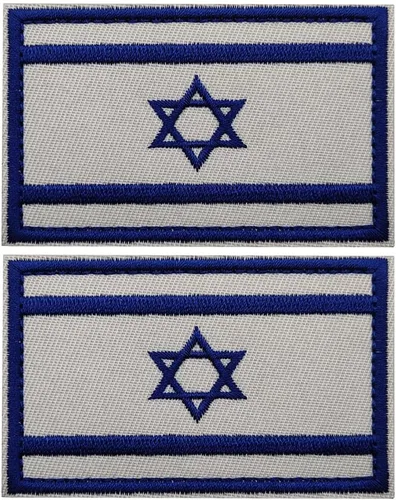 Miniatura 22 de 2 parches de bandera de Israel para coser en bordado, insignias tácticas israelíes de IL, emblema militar de moral militar, parches de gancho