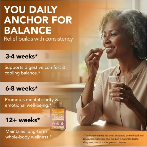Miniatura 5 de Suplemento completo de apoyo para la menopausia para mujeres Sinbiótico de menopausia con cohosh negro, Dong Quai, raíz de ruibarbo Ayuda a