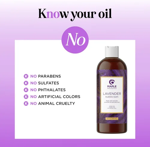 Miniatura 7 de Baño de burbujas de lavanda prémium para mujeres, burbujas de baño espumosas hidratantes para adultos con aceites de aromaterapia de manzanilla