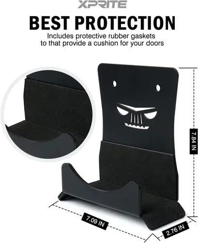 Miniatura 5 de Xprite Ganchos de almacenamiento para puerta de montaje en pared, 4 piezas extraíbles de metal resistente con forro de goma compatibles con Jeep