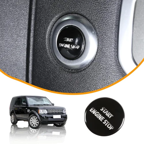 Miniatura 4 de Cubierta adhesiva para interruptor de botón de arranque y parada de motor rojo y plateado para LR4 Discovery 4 y Land Rover Range Rover
