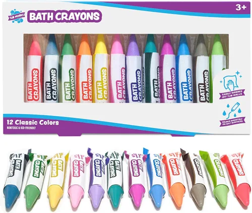 Miniatura 9 de Tub Works® Smooth™ - Crayones de baño de juguete de baño, paquete de 12 Crayones de baño no tóxicos y lavables para niños pequeños y niños