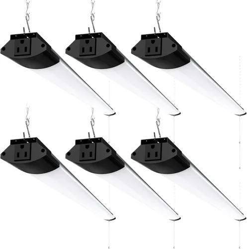 Miniatura 15 de Barrina BS84 - Luces LED para taller de 4 pies, 84 W, 10000 lúmenes, 6500 K, lámpara enlazable para garaje, sótano, colgante o montaje empotrado, 4