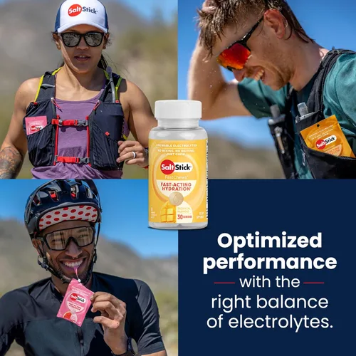 Miniatura 5 de SaltStick FastChews, tabletas de repuesto de electrolitos para rehidratación, ejercicio, senderismo y recuperación deportiva, botella de 60 tabletas