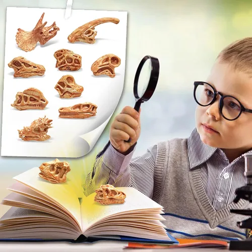 Miniatura 3 de LC JoyCre Mini huesos de dinosaurio para niños, juguetes de caja de arena, huesos de dinosaurio falsos realistas para que los niños desenterren