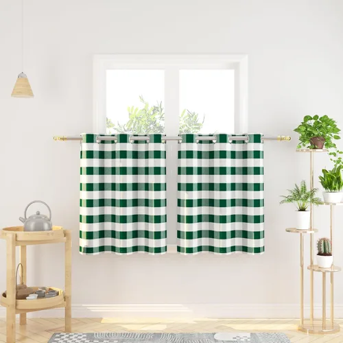 Miniatura 11 de Cortinas de 24 pulgadas de largo con diseño Buffalo Check Gingham Plaid para ventanas de cocina y baño, tratamiento para ventanas con 2 paneles