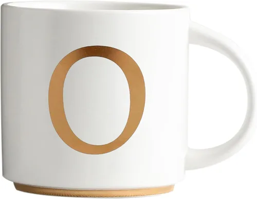 Miniatura 26 de COLLECTIVE HOME - Tazas de cerámica con monograma, tazas de café con inicial dorada de 15 onzas, elegantes tazas de té del alfabeto, elegante taza p