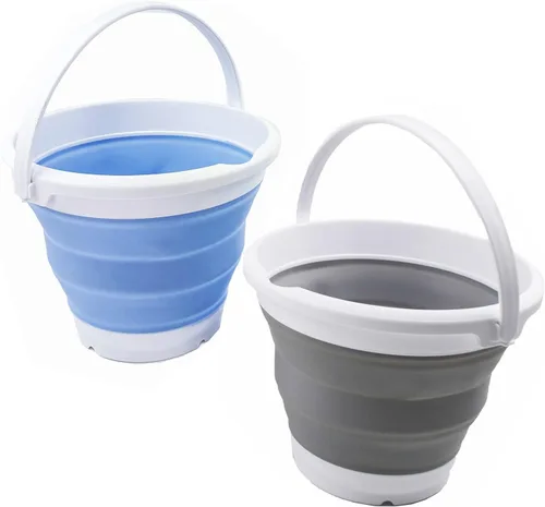Miniatura 21 de SAMMART Cubo de plástico plegable de 5.5 L (1.4 galones), bañera redonda plegable, cubo de agua portátil para pesca, maceta de agua para exteriores