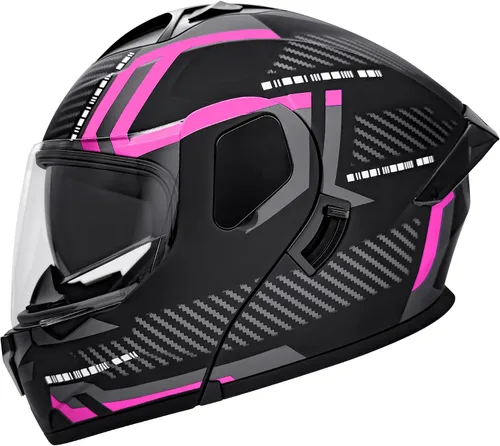 Miniatura 13 de Cascos modulares abatibles de doble visera para motocicleta, de cara completa, para adultos, BMX, de cuatro ruedas, para hombres y mujeres, aprobado
