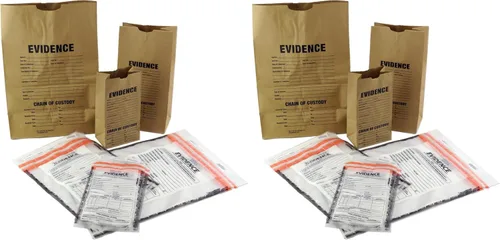 Miniatura 10 de Bolsas de evidencia, paquete de muestra de papel y plástico (12 bolsas)