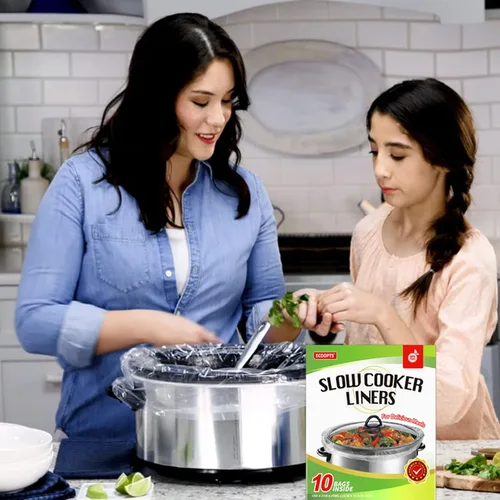 Miniatura 4 de ECOOPTS Bolsas de cocina desechables para olla de cocción lenta, forros para ollas de gran tamaño para ollas de 4 a 8.5 cuartos de galón, adecuadas