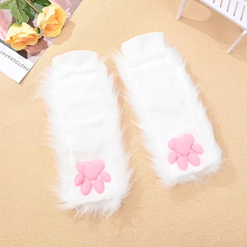 Miniatura 7 de Furry Costume Cosplay Set For Women 3d Toe Beans Gloves Cat Tail Clip Ears Leg Warmers Fluffy Party Toys For Gift