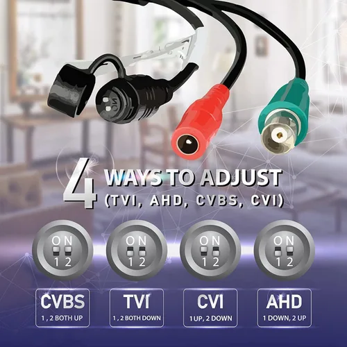 Miniatura 5 de Marquis 5MP 24/7 a todo color HD TVI/CVI/AHD/CVI 4 en 1torreta domo CCTV cámara de seguridad, interior al aire libre a