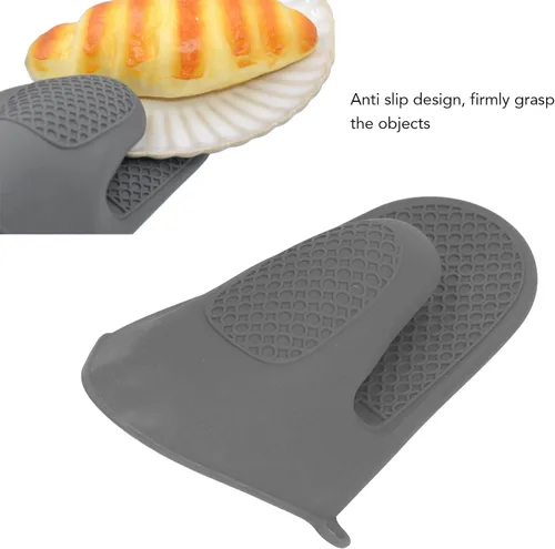Miniatura 4 de Manoplas para horno, mini guantes de silicona para horno, 2 mini guantes de silicona resistentes al calor, manoplas de cocina para cocina (gris)